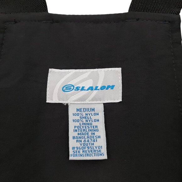 Slalom Ski Snow Bibs Overalls Youth 12 Medium Black Unisex Insulated Outdoor - Picture 11 of 11